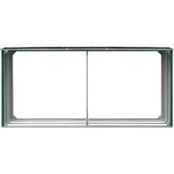 vidaXL brændeskur til haven 330 x 92 x 153 cm galvaniseret stål grøn