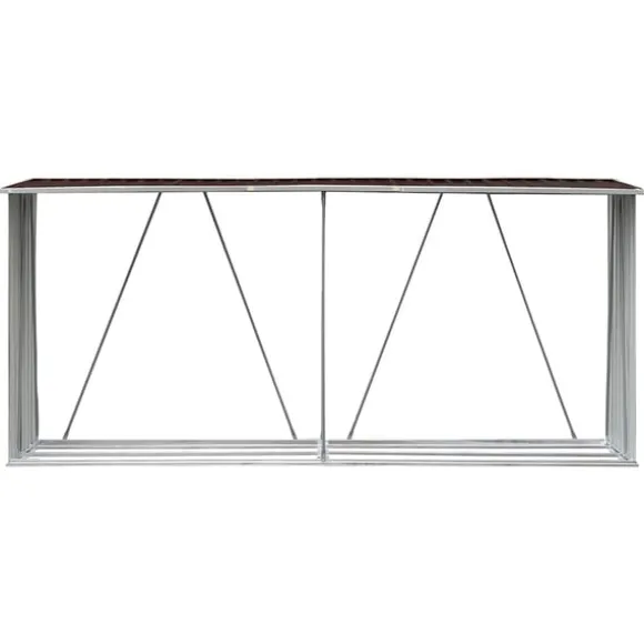 vidaXL brændeskur til haven 330x84x152 cm galvaniseret stål brun