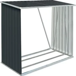 vidaXL brændeskur til haven 163x83x154 cm galvaniseret stål antracitgrå