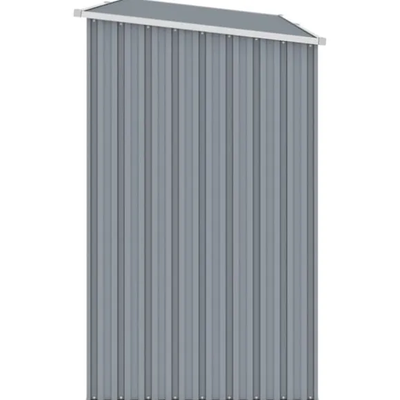 vidaXL brændeskur 245x98x159 cm galvaniseret stål grå - Skure & Redskabsskure
