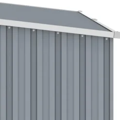 vidaXL brændeskur 245x98x159 cm galvaniseret stål grå - Skure & Redskabsskure