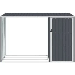 vidaXL brændeskur 245x98x159 cm galvaniseret stål antracitgrå - Skure & Redskabsskure