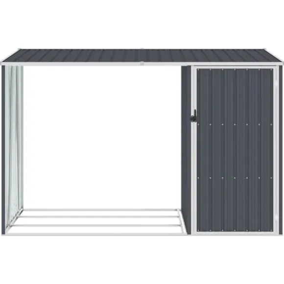 vidaXL brændeskur 245x98x159 cm galvaniseret stål antracitgrå - Skure & Redskabsskure