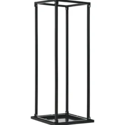 vidaXL brændestativ med bund 37 x 37 x 113 cm sort stål - Brændekurve