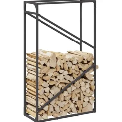 vidaXL brændestativ 60x25x100 cm koldvalset stål sort
