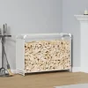 vidaXL brændestativ 90x28x65 cm koldvalset stål hvid
