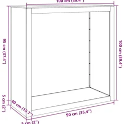vidaXL brændestativ 100x40x100 cm stål sort
