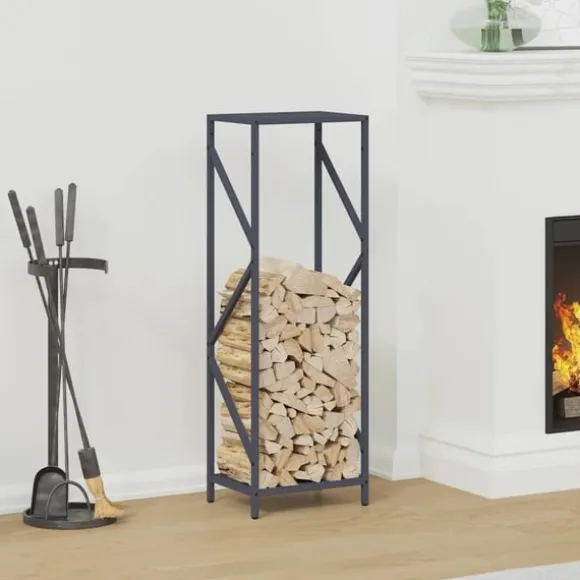 vidaXL brændestativ 34x25x100 cm koldvalset stål antracitgrå