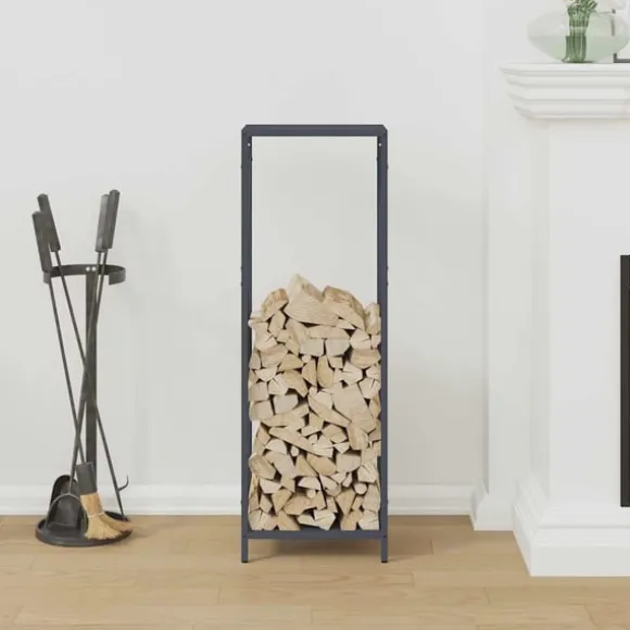 vidaXL brændestativ 34x25x100 cm koldvalset stål antracitgrå