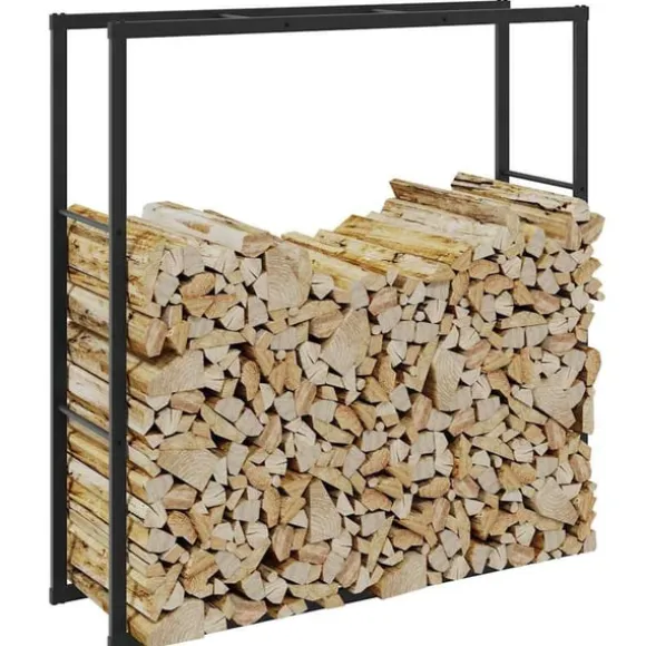 vidaXL brændestativ 110x30x116 cm stål sort