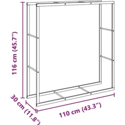 vidaXL brændestativ 110x30x116 cm stål sort