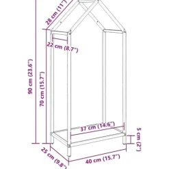 vidaXL brændestativ 40x25x90 cm koldvalset stål hvid