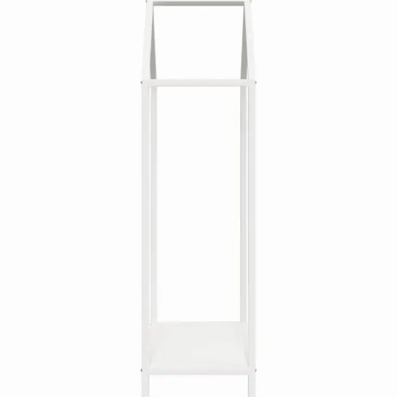 vidaXL brændestativ 40x25x90 cm koldvalset stål hvid