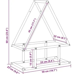 vidaXL brændestativ 50x25x60 cm koldvalset stål sort