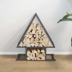 vidaXL brændestativ 50x25x60 cm koldvalset stål sort