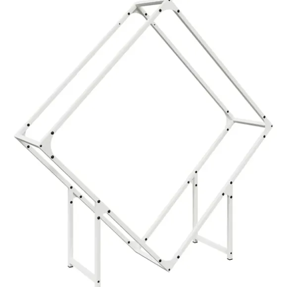 vidaXL brændestativ 100x25x100 cm koldvalset stål hvid
