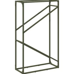 vidaXL brændestativ 60x25x100 cm koldvalset stål olivengrøn
