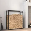 vidaXL brændestativ 80x28x86 cm stål matsort - Brændekurve