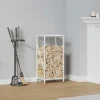 vidaXL brændestativ 34x25x70 cm koldvalset stål hvid