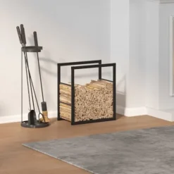 vidaXL brændestativ 55x30x61 cm stål sort