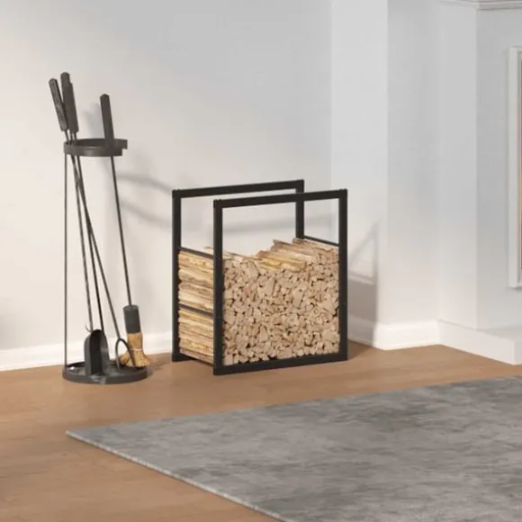 vidaXL brændestativ 55x30x61 cm stål sort