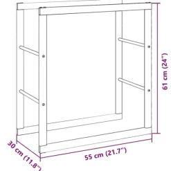 vidaXL brændestativ 55x30x61 cm stål sort