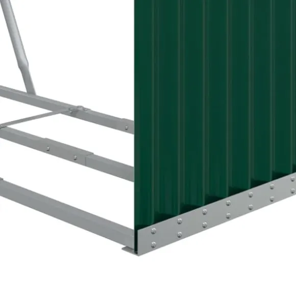 vidaXL brændestativ 120x45x100 cm galvaniseret stål grøn - Brændekurve