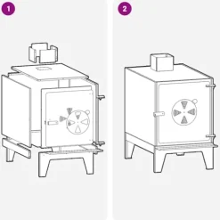 vidaXL Campingkomfur Sort 35 x 50 x 60 cm Koldvalset stål