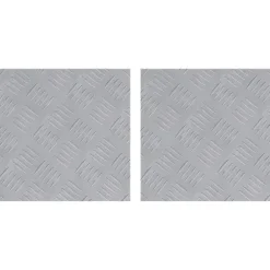 vidaXL Checker plader 2 pcs Sølv 30 x 30 cm Aluminium