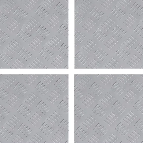 vidaXL Checker plader 4 pcs Sølv 30 x 30 cm Aluminium