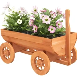 vidaXL dekorativ vogn 70x43x54 cm massivt fyrretræ