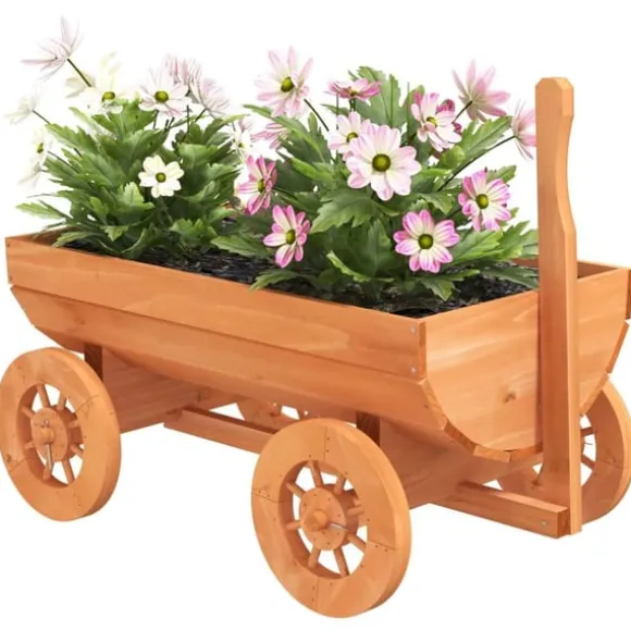 vidaXL dekorativ vogn 70x43x54 cm massivt fyrretræ