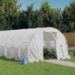 vidaXL drivhus med stålstel 18 m² 6x3x2 m hvid - Drivhuse