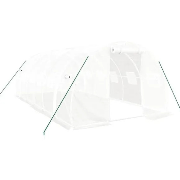 vidaXL drivhus med stålstel 18 m² 6x3x2 m hvid - Drivhuse