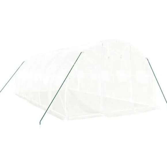 vidaXL drivhus med stålstel 18 m² 6x3x2 m hvid - Drivhuse