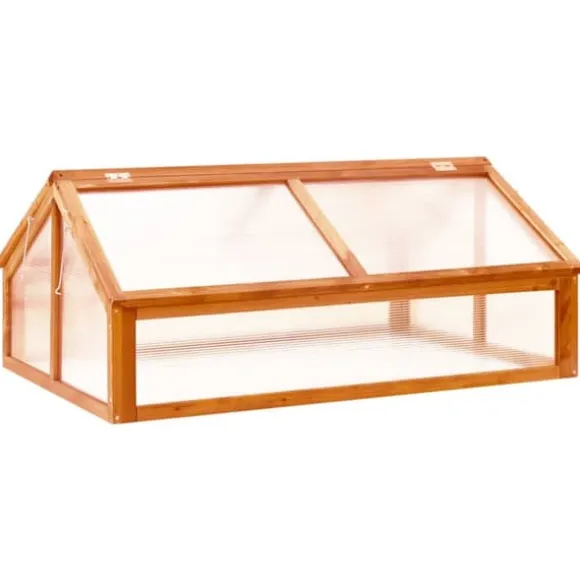 vidaXL drivhus 114x80x50 cm fyrretræ brun - Drivhuse