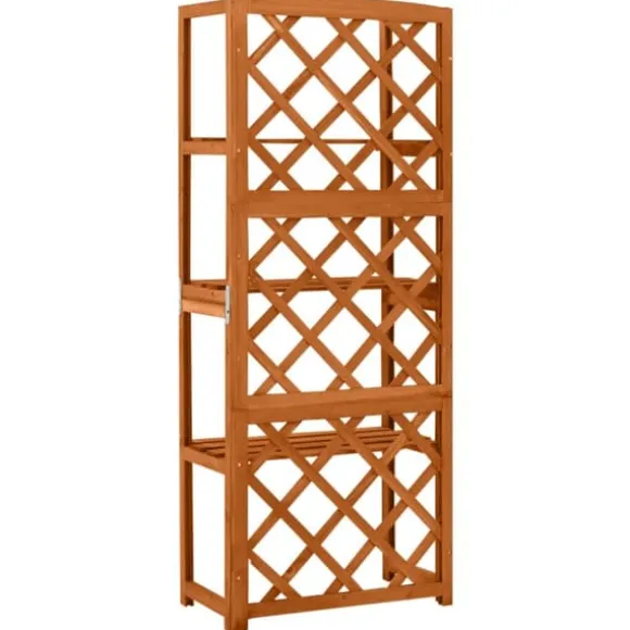 vidaXL espalier med hylder 55x30x140 cm massivt grantræ - Havebuer, espalierer & pergolaer