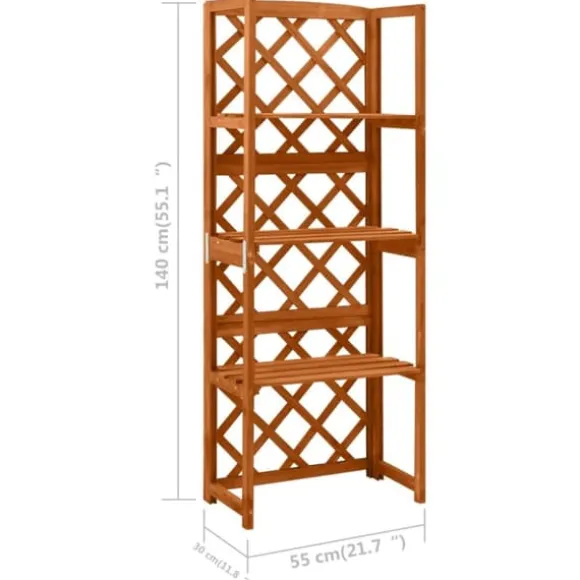 vidaXL espalier med hylder 55x30x140 cm massivt grantræ - Havebuer, espalierer & pergolaer