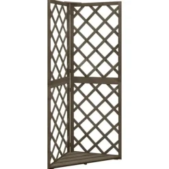 vidaXL espalier til hjørne 50x50x145 cm massivt grantræ grå - Havebuer, espalierer & pergolaer