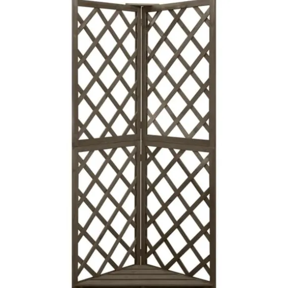 vidaXL espalier til hjørne 50x50x145 cm massivt grantræ grå - Havebuer, espalierer & pergolaer