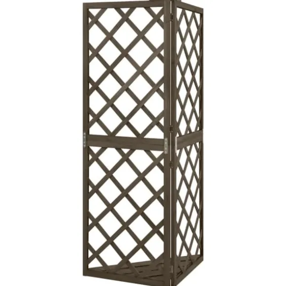 vidaXL espalier til hjørne 50x50x145 cm massivt grantræ grå - Havebuer, espalierer & pergolaer