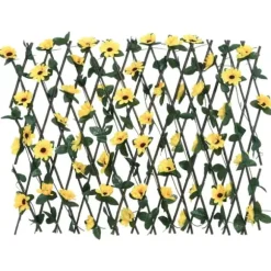 vidaXL espalierer med kunstig vedbend 5 stk. 180x60 cm udvidelig gul - Havehegn
