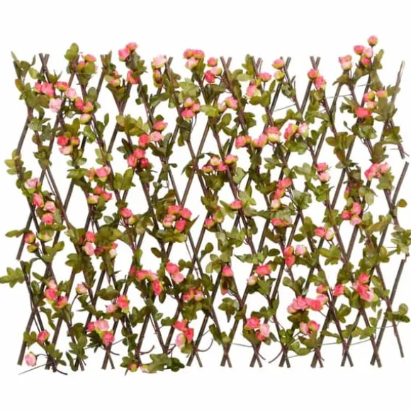 vidaXL espalierer med kunstig vedbend 5 stk. 180x60 cm udvidelig pink - Havehegn
