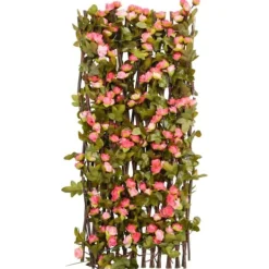 vidaXL espalierer med kunstig vedbend 5 stk. 180x60 cm udvidelig pink - Havehegn