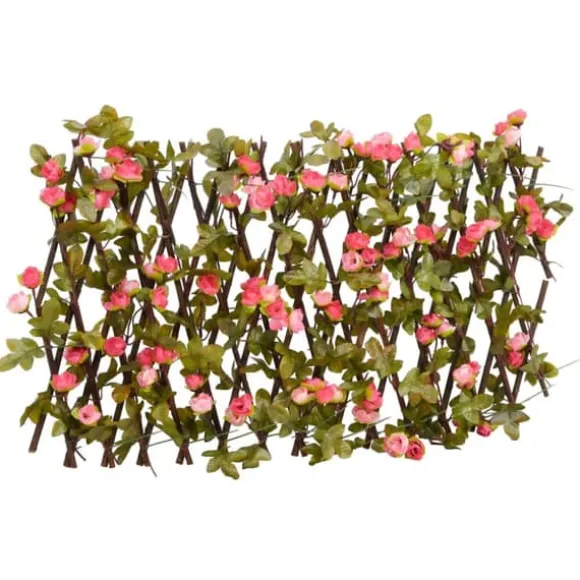 vidaXL espalierer med kunstig vedbend 5 stk. 180x20 cm udvidelig pink - Havehegn