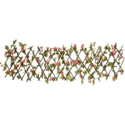 vidaXL espalierer med kunstig vedbend 5 stk. 180x20 cm udvidelig pink - Havehegn
