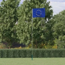 vidaXL Europaflag og flagstang 5,55 m aluminium