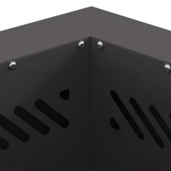 vidaXL Fire Pit Black 38 x 38 x 51 cm Cold-rolled steel
