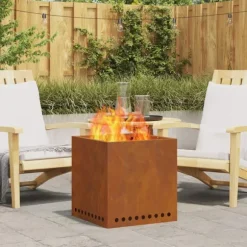 vidaXL Fire Pit Brown 48 x 48 x 50 cm Weathering steel
