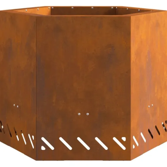 vidaXL Fire Pit Brown 58 x 58 x 51 cm Weathering steel